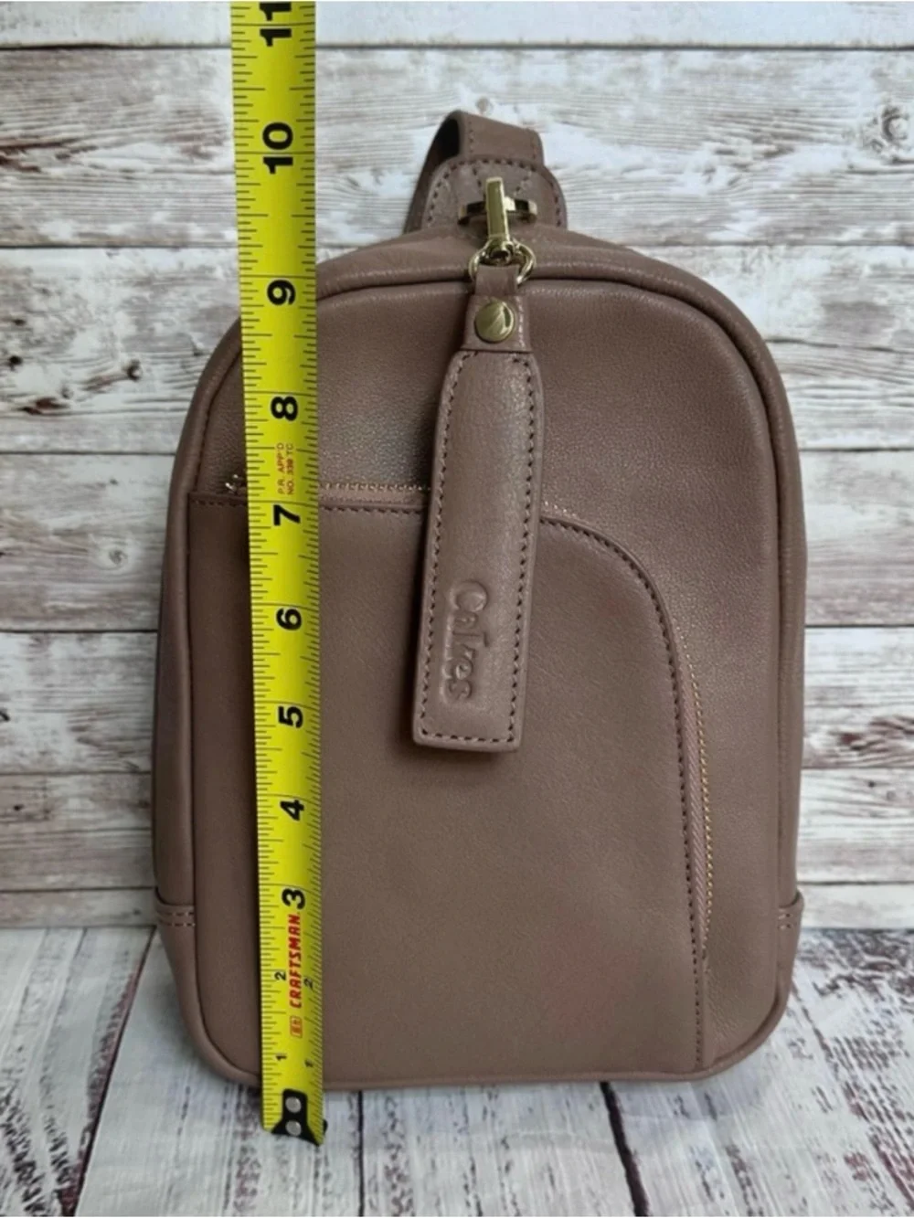 Cakes Concealed Carry Madeline XL-M Leather Purse in Almond - Picture 2 of 13